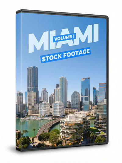Miami Stock Footage Volume 1 product cover — 4K aerial drone video of Brickell, Downtown Miami, and South Florida