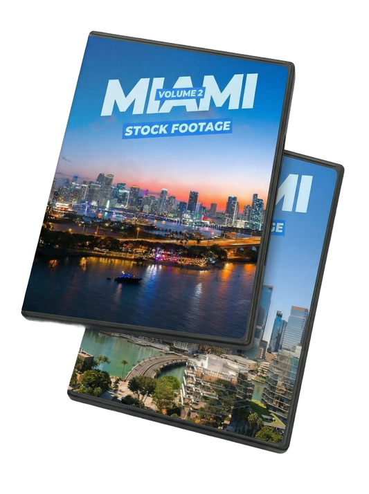Miami Stock Footage Bundle product cover — Volume 1 and 2, 119 4K aerial drone video clips of Miami