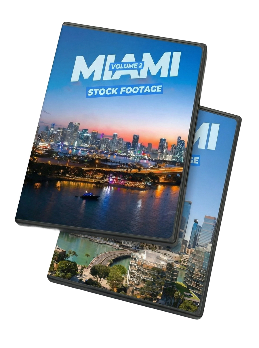 Miami Stock Footage Bundle product cover — Volume 1 and 2, 119 4K aerial drone video clips of Miami
